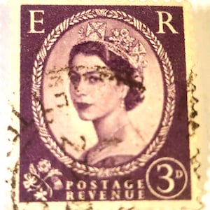 イギリス女王エリザベス 2 世 3d ライラック右帯郵便収入切手 1950