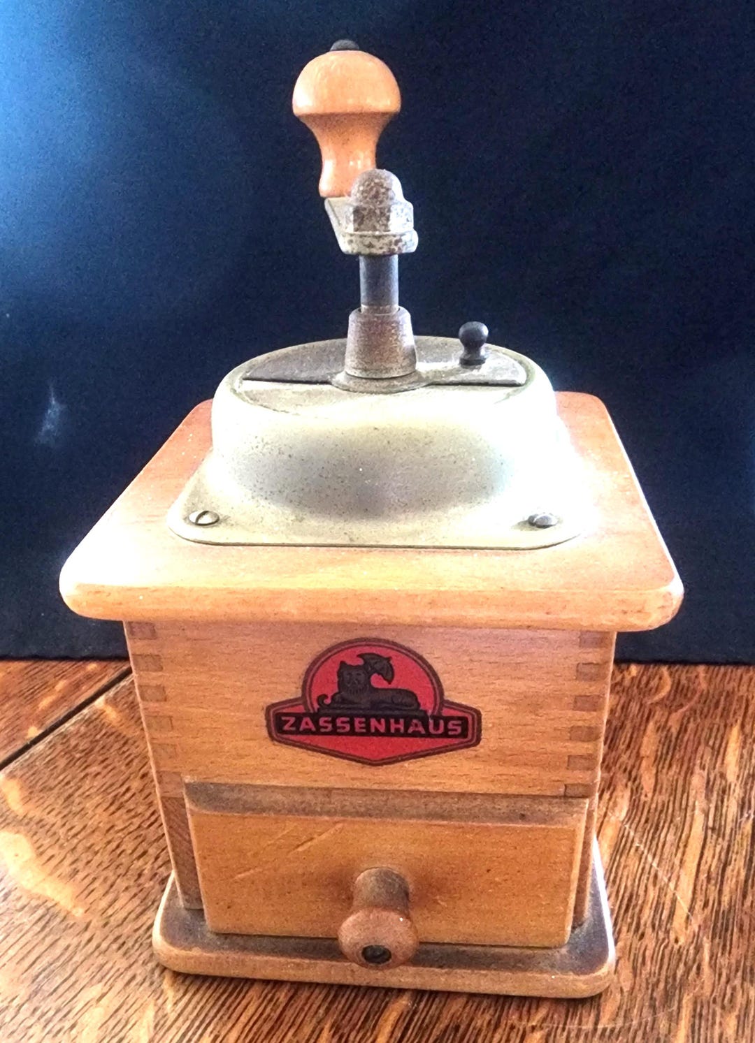 Vintage 1930's Zassenhaus Coffee Grinder Compant Wood and Metal Coffee ...