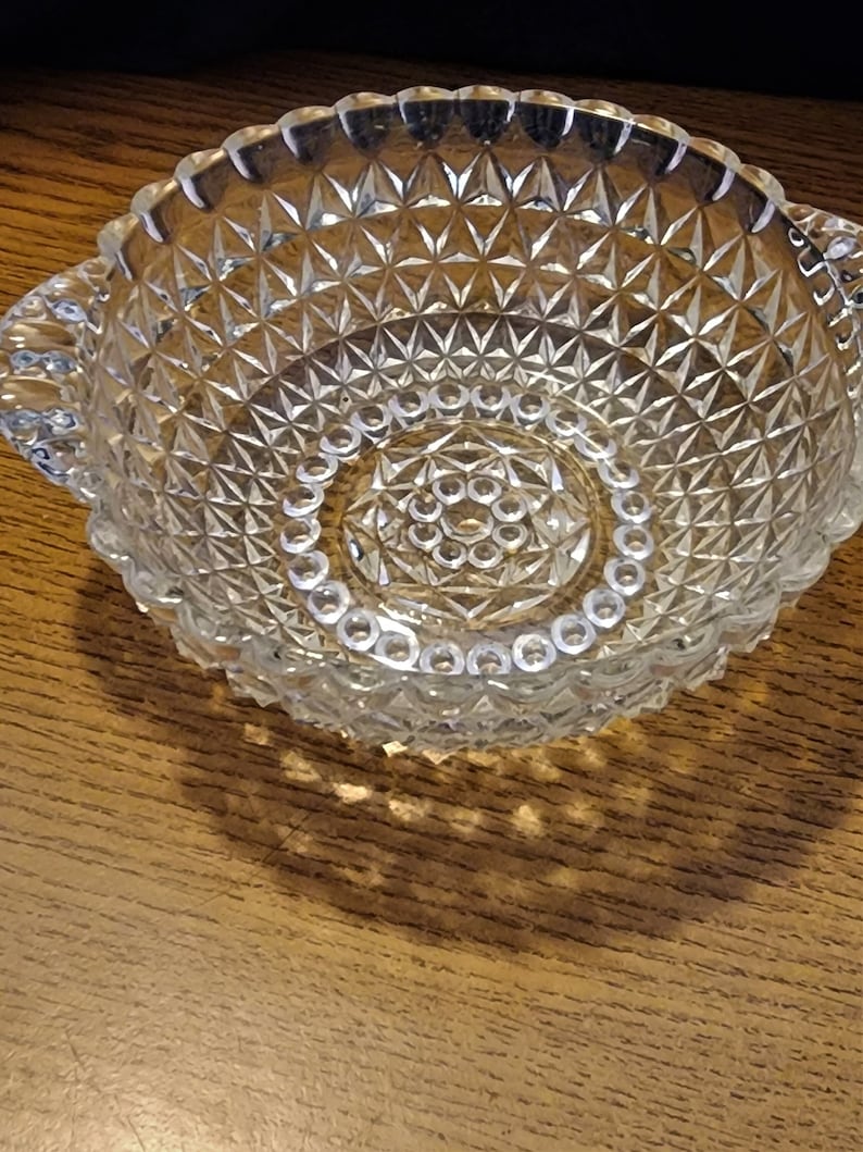 Vintage Crystal Bowl With Handles Etsy