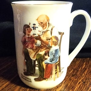 Vintage Norman Rockwell Porcelain Mug The Toymaker