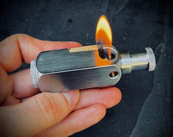 Vintage Style Solid Matte Brushed Silver Stainless Steel Heavy Metal Trench Art War Lighter / EDC / Everyday Carry / Survival Gear