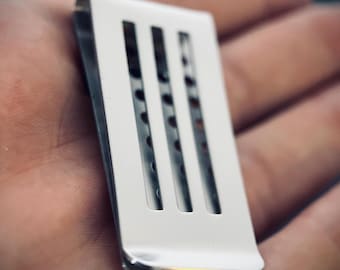 Stainless Steel Minimalist Silver Slim Large Capacity Money Clip Wallet Holder | Cash | Credit Card | Banknotes | EDC
