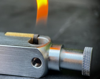 Vintage Style Solid Matte Brushed Silver Stainless Steel Heavy Metal Trench Art War Lighter / EDC / Everyday Carry / Survival Gear