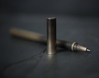 Writers Unique Handmade 2-Tone Solid Brass Distressed & Oxidised Pen / Accessory / Writer / Poet / EDC / Lanyard / Author / Notebook / Notes