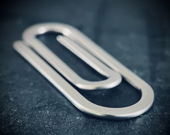 Stainless Steel Minimalist Silver Large Capacity Money Paperclip & Business Card Holder | Cash | Banknotes | EDC | Wallet | Accessory