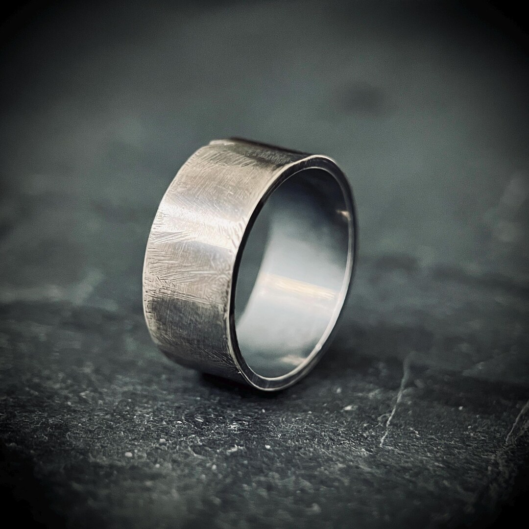 Rustic Brutalist Minimalist Thick 925 Sterling Silver Pinky Ring ...