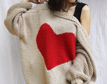 Big Heart Cardigan  valentines knitting patterns, love day, love day gift, Valentine's Day, lover day gift, cardigan, lover cardigan