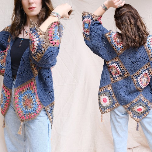 Crochet Cardigan Pattern Bohemian Style Pdf Women's - Etsy