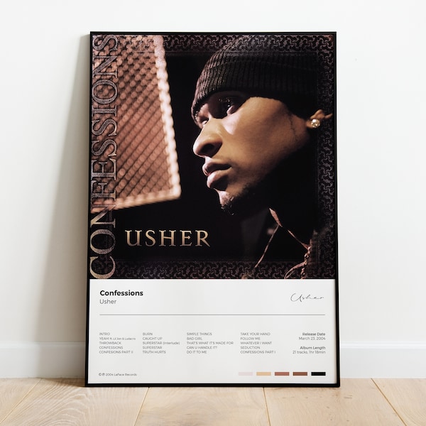 Usher - Confessions Album Poster. Printable Wall Art. Music Poster.