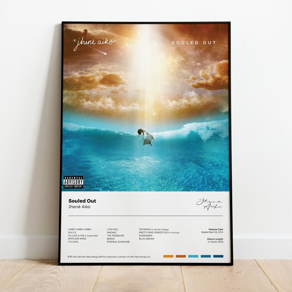 Jhené Aiko - Souled Out Album Poster. Printable Wall Art. Music Poster.