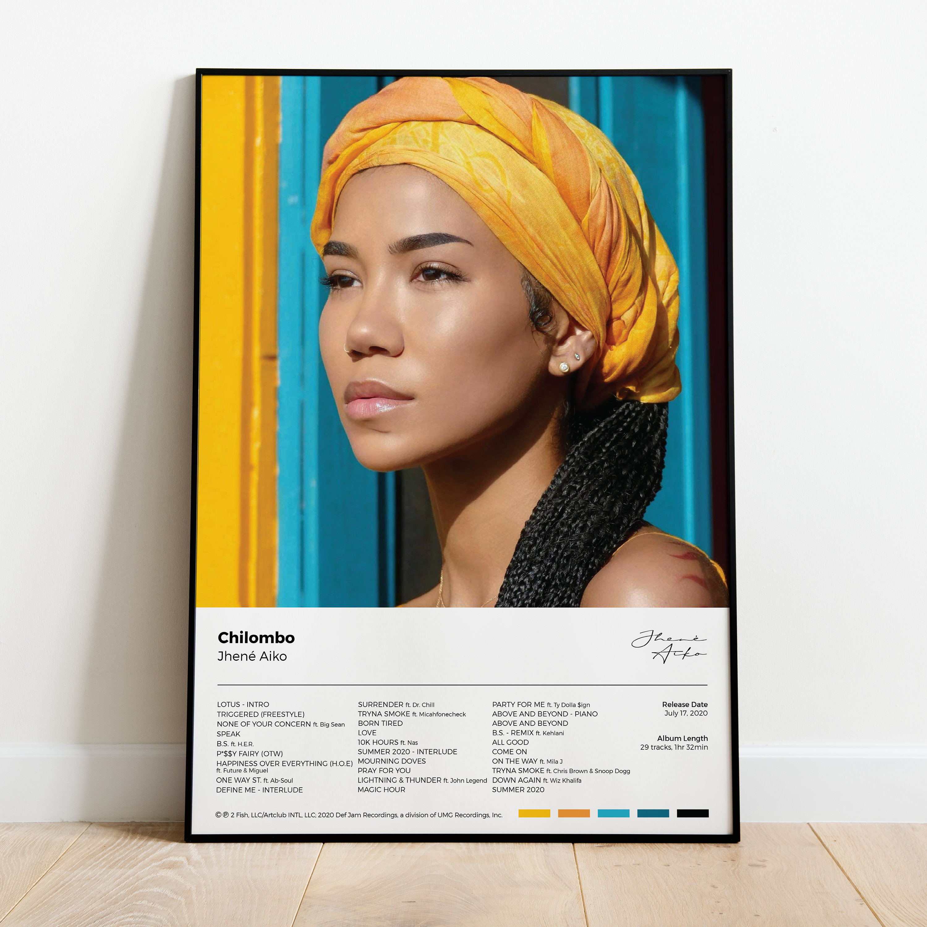 工場直売 Jhené Aiko - Chilombo Album Poster. Printable Wall Art ミュージシャン