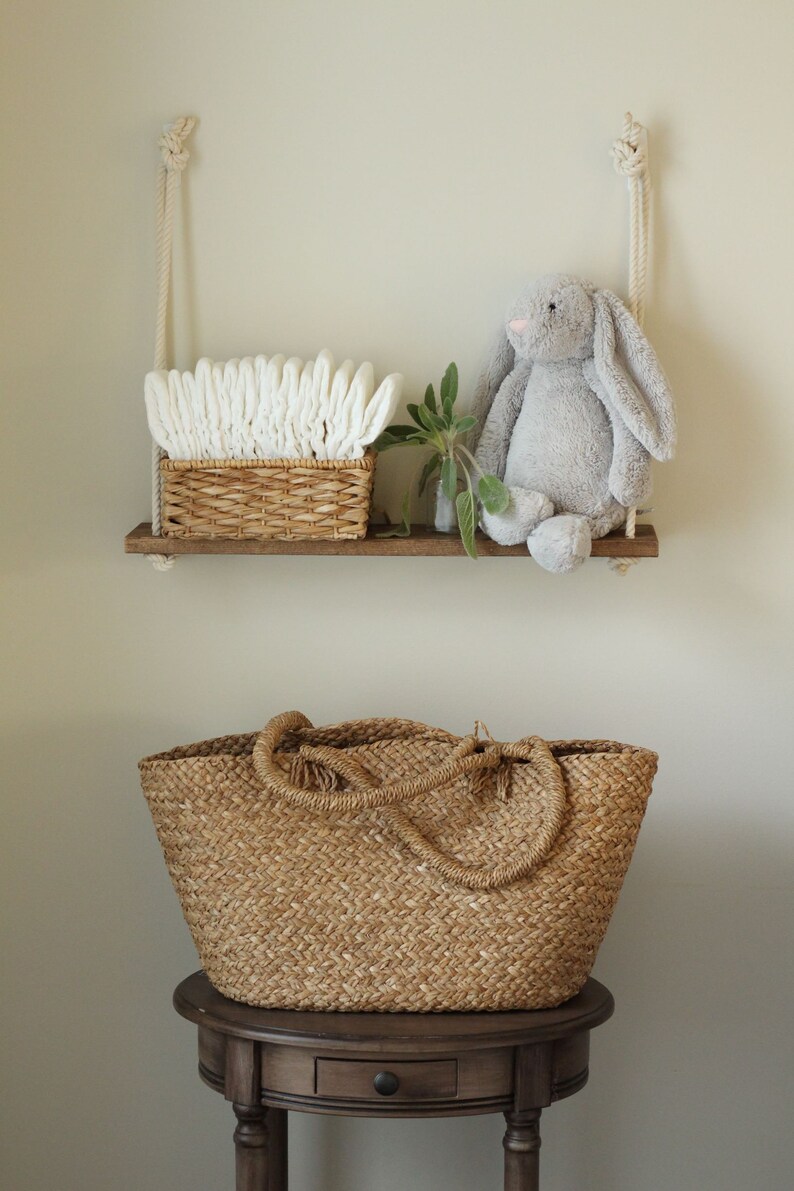 Girl Nursery Shelf Hanging Rope Shelf Single Double or Etsy