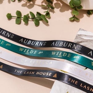 Business Branded Ribbon, Corporate Personalised Satin Ribbon, Luxury ...