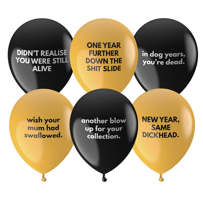 Brutal Balloons - Abusive Balloons - Funny, Rude & Slightly Offensive - 12 Pack 