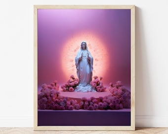 Jungfrau Maria Druck - Göttlich Weibliche Kunst | spirituelle Wandkunst | Girly Wandkunst | Spirituelles Dekor