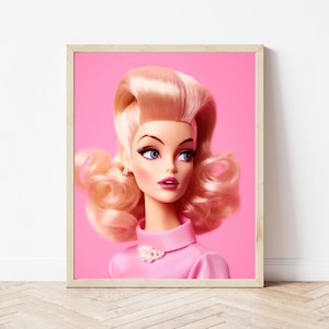 Hot Pink Decor | Girly Wall Art | Preppy Room Decor | Glam Decor | Barbiecore Decor | Pink Dorm Decor