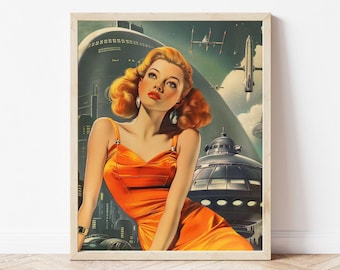 Retro Wall Art - Surreal Art Print | Trippy Art | Indie Room Decor | Retro Poster | Digital Download | Retro Futurism