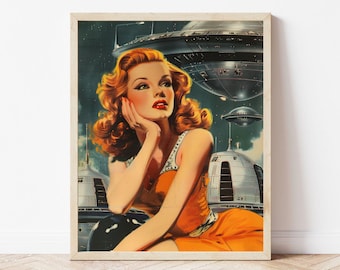 Retro Wall Art - Surreal Art Print | Trippy Art | Indie Room Decor | Retro Poster | Digital Download | Retro Futurism
