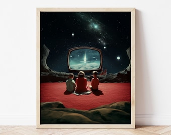 Retro Futurism Art - Pulp Art Digital Print | Retro Sci Fi Art | Trippy Wall Art | Surreal Wall Art