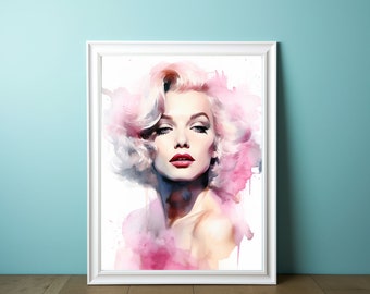 Marilyn Monroe Print - Digital Download | Makeup Room Decor | Feminine Wall Art | Floral Print