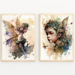 Fairy Print Set - Fairy Wall Art | Digital Download | Fairy Decor | Fairy Core | Fairy Nursery | Fairy Artwork