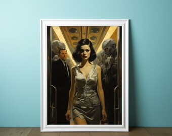 Retro Futurism Art - Pulp Art Digital Print | Retro Sci Fi Art | Trippy Wall Art | Surreal Wall Art