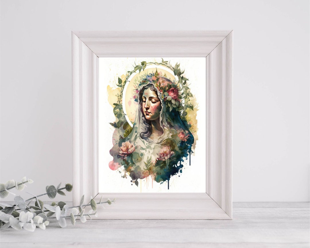 Virgin Mary Print Poncho Top