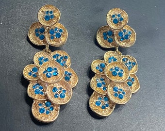 Golden Cluster Drop Earrings