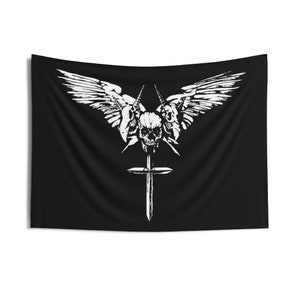 GISM winged skull Tapestry