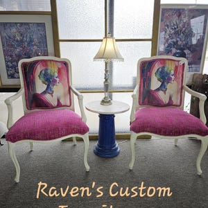 Antique french provincial chairs/funky art deco upholstery