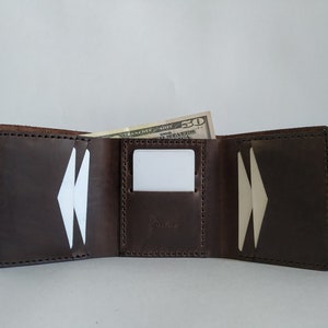 Handmade Leather Wallet, Minimalist Wallet, Genuine Leather, Personalized Leather Wallet, Engraved Leather Wallet, Bifold Leather Wallet