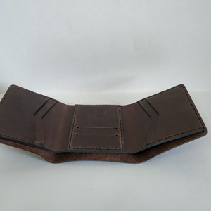 Handmade Leather Wallet, Minimalist Wallet, Genuine Leather, Personalized Leather Wallet, Engraved Leather Wallet, Bifold Leather Wallet image 6
