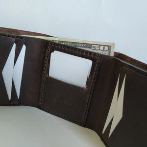Handmade Leather Wallet, Minimalist Wallet, Genuine Leather, Personalized Leather Wallet, Engraved Leather Wallet, Bifold Leather Wallet image 9