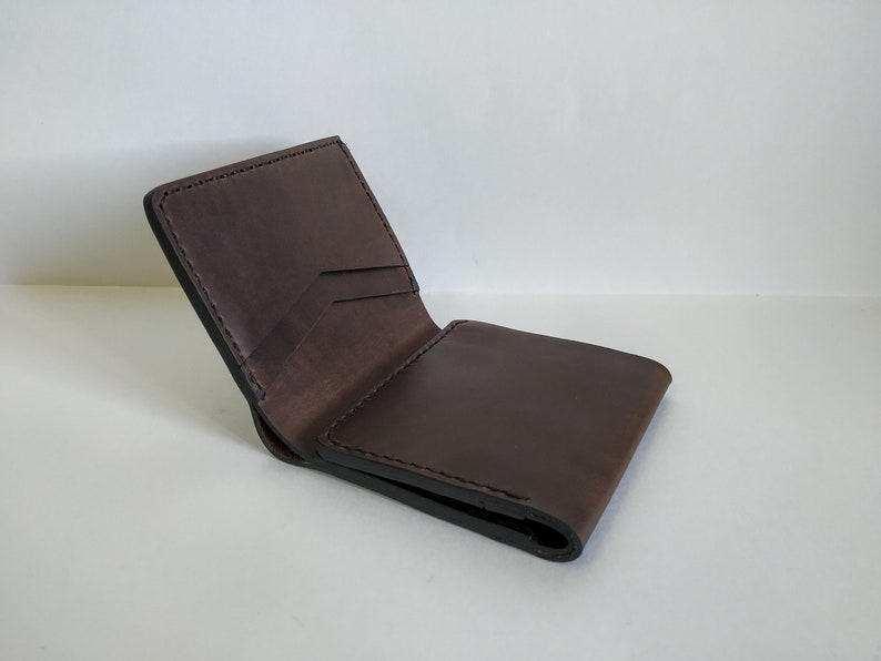Handmade Leather Wallet, Minimalist Wallet, Genuine Leather, Personalized Leather Wallet, Engraved Leather Wallet, Bifold Leather Wallet image 3