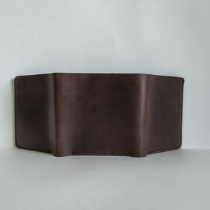Handmade Leather Wallet, Minimalist Wallet, Genuine Leather, Personalized Leather Wallet, Engraved Leather Wallet, Bifold Leather Wallet image 7