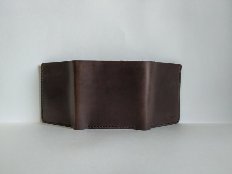 Handmade Leather Wallet, Minimalist Wallet, Genuine Leather, Personalized Leather Wallet, Engraved Leather Wallet, Bifold Leather Wallet image 7