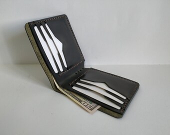 Cartera de cuero hecha a mano, Billetera minimalista, Billetera personalizada, Billetera de cuero personalizada, Billetera de cuero grabada, Billetera de cuero doble