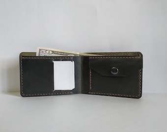 Cartera de cuero para hombre, Cartera de cuero hecha a mano, Cartera de cuero personalizada, Cartera de cuero grabada, Regalo de novios, Cartera de cuero bifold