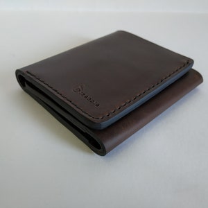 Handmade Leather Wallet, Minimalist Wallet, Genuine Leather, Personalized Leather Wallet, Engraved Leather Wallet, Bifold Leather Wallet image 2