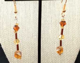 Gold / Yellow / Brown Crystal Earrings