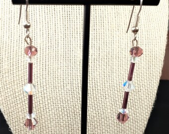 Purple Crystal Earrings