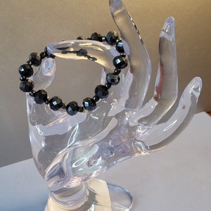 Black Cut Glass Beads image 1