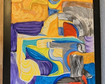 Art Painting Chaos Abstract 12"x15"