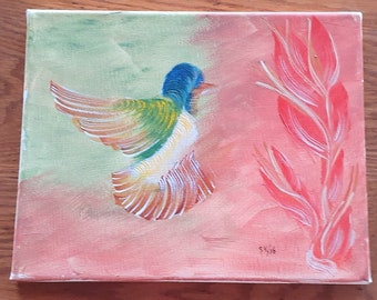 Art Painting Small Bird Acrylic 10"x8"