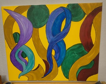 Art Painting Ribbon Abstract 20"x16"