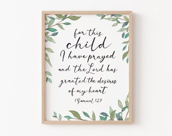 Direct downloaden | Aquarel kinderkamer Bijbelvers kunstprint