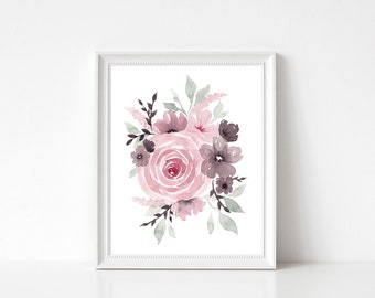 Printable Watercolor Floral Wall Art | Digital Wall Art Print | Home Decor Wall Art | Digital Download | Instant Download