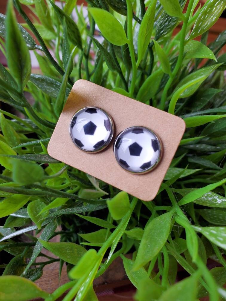 Mini Soccer Ball Stud Earrings/ Soccer Earrings/ Soccer Lover/ Etsy