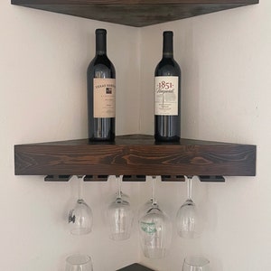Corner floating wine rack top