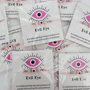 Pink evil eye bracelet, mal del ojo pulsera, evil eye protection, adjustable bracelet